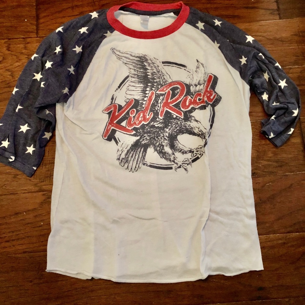Kid Rock concert T-shirt with 3/4 star sleeves